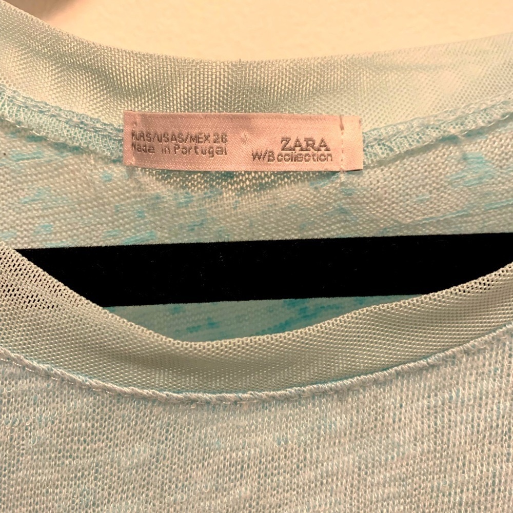 Sea blue ZARA blouse/tee